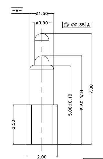 Φ1.5*H7.0mm Pogo pin FP157001-1