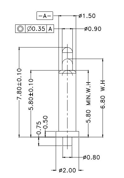 Φ1.5*H7.0mm Pogo pin DP157860-1