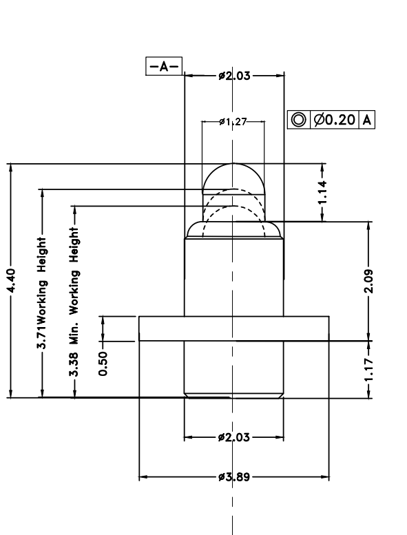 Φ2.03*H4.4mm Pogo pin FP204437-1
