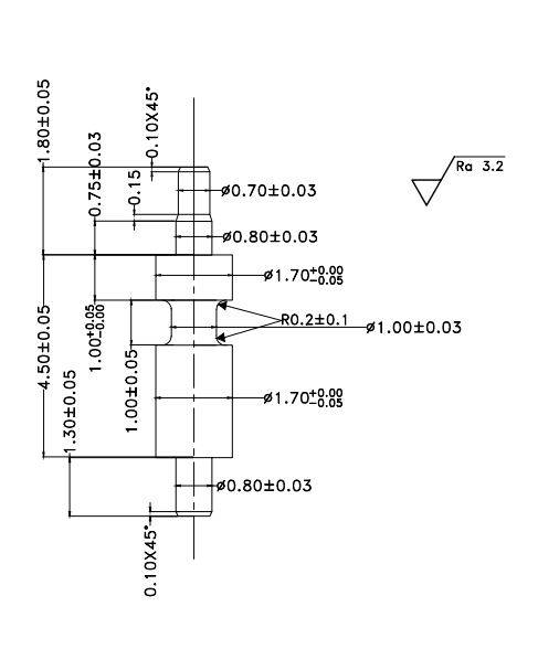 Φ1.7*H7.6mm Solid pin SXP170776-1