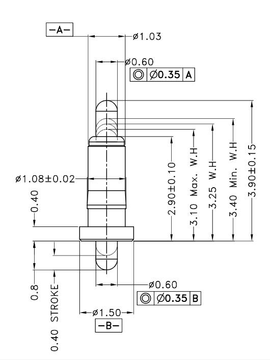 Φ1.03*H3.9mm Pogo pin G031004-1