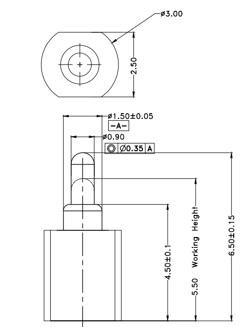 Φ1.5*H6.5mm Pogo pin FP156545-1