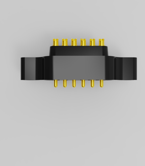 6P 2.54mm pitch solder cup pogo pin connector Height=13.5mm
