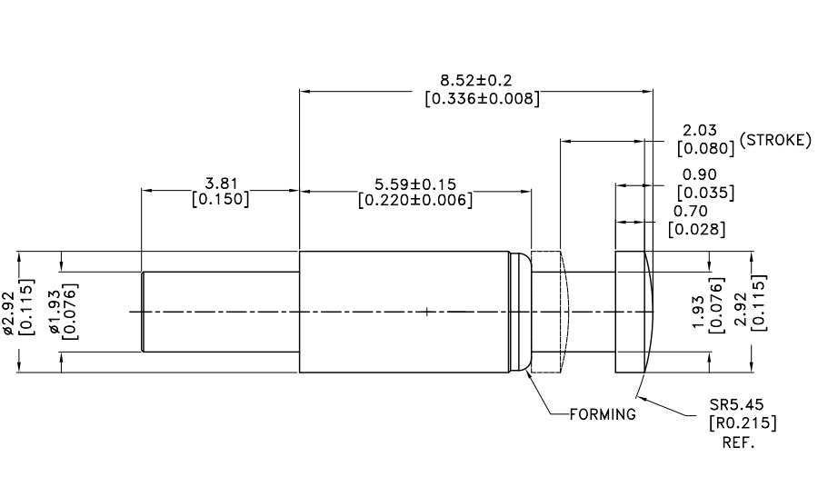 Φ2.92*H11.43mm Pogo pin G081001-1