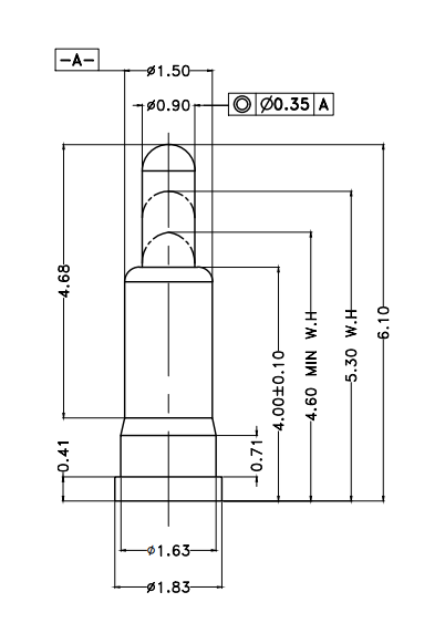 Φ1.5*H6.1mm Pogo pin FP156153-1