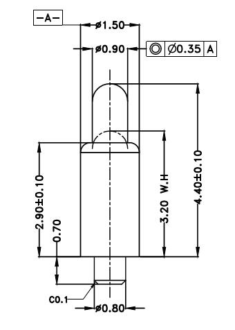 Φ1.5*H4.4mm Pogo pin DP154432-1